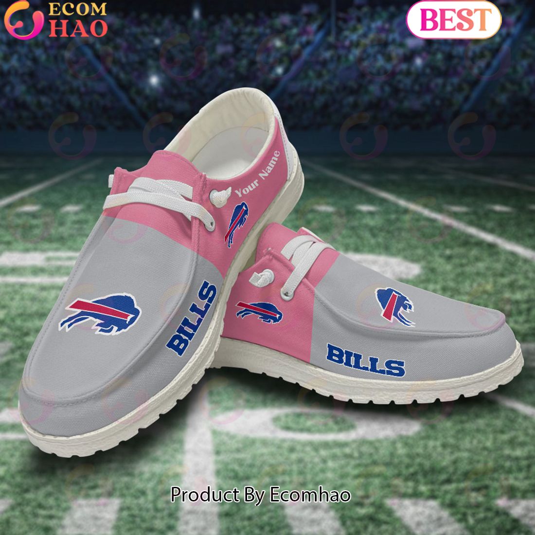 NFL Buffalo Bills Pink Hey Due Shoes Custom Name Perfect Gift