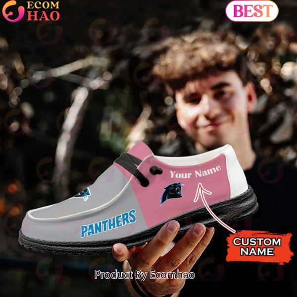 NFL Carolina Panthers Pink Hey Due Shoes Custom Name Perfect Gift