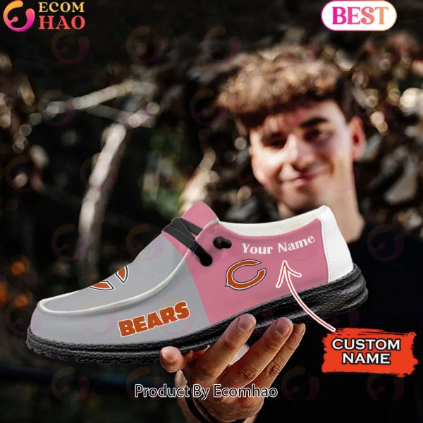 NFL Chicago Bears Pink Hey Due Shoes Custom Name Perfect Gift