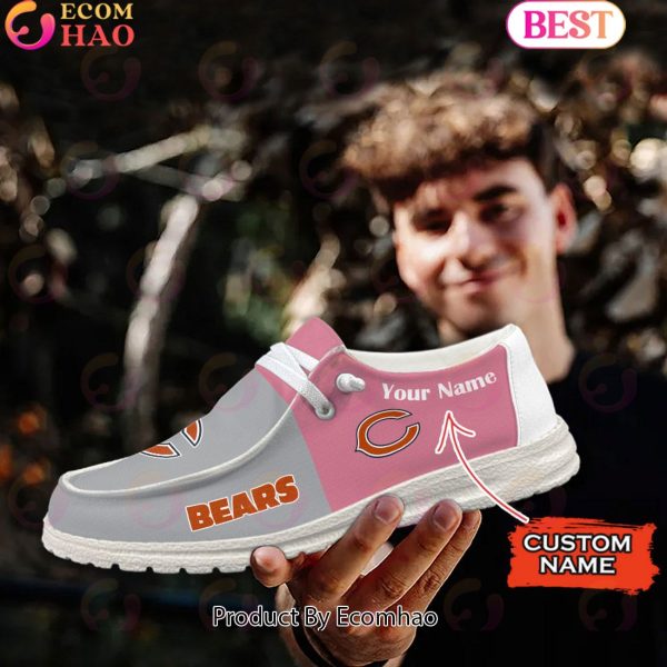 NFL Chicago Bears Pink Hey Due Shoes Custom Name Perfect Gift