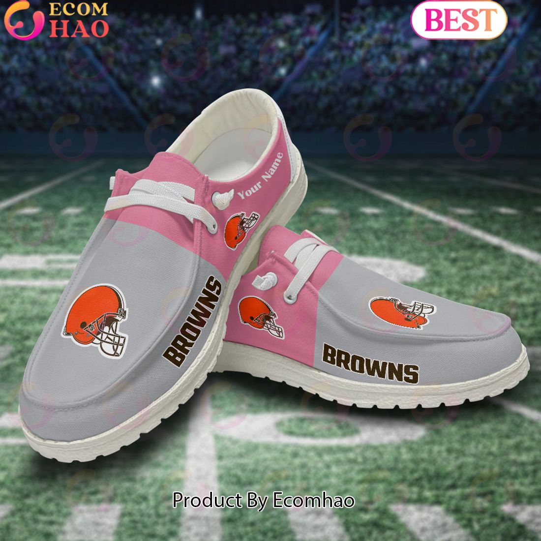 NFL Cleveland Browns Pink Hey Due Shoes Custom Name Perfect Gift