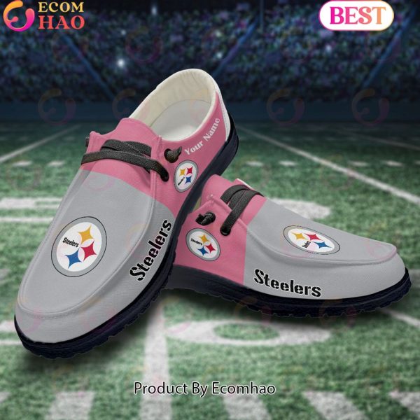 NFL Pittsburgh Steelers Pink Hey Due Shoes Custom Name Perfect Gift