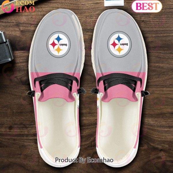 NFL Pittsburgh Steelers Pink Hey Due Shoes Custom Name Perfect Gift