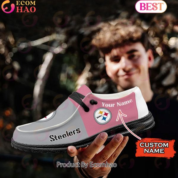 NFL Pittsburgh Steelers Pink Hey Due Shoes Custom Name Perfect Gift