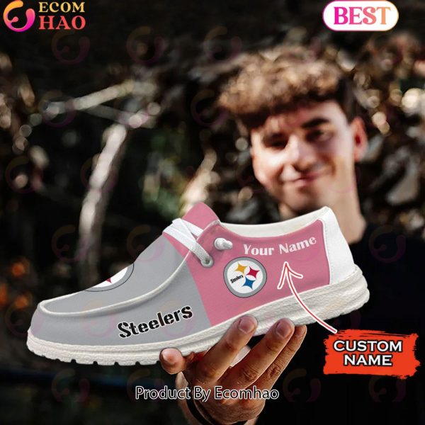 NFL Pittsburgh Steelers Pink Hey Due Shoes Custom Name Perfect Gift