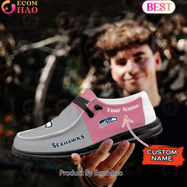 NFL Seattle Seahawks Pink Hey Due Shoes Custom Name Perfect Gift