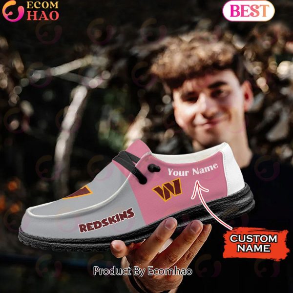 NFL Washington Commanders Pink Hey Due Shoes Custom Name Perfect Gift