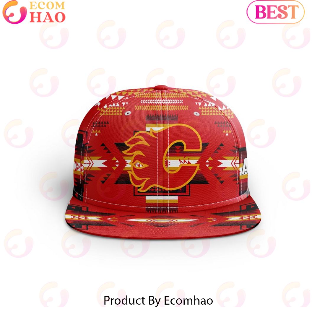 NHL Calgary Flames Special Snapback With Native Pattern Design Cap