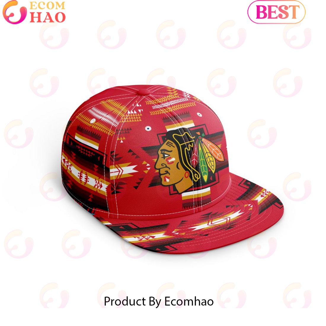 NHL Chicago Blackhawks Special Snapback With Native Pattern Design Cap