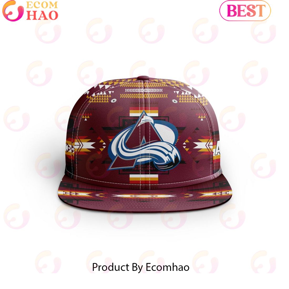 NHL Colorado Avalanche Special Snapback With Native Pattern Design Cap