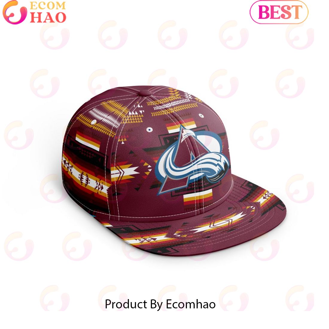 NHL Colorado Avalanche Special Snapback With Native Pattern Design Cap