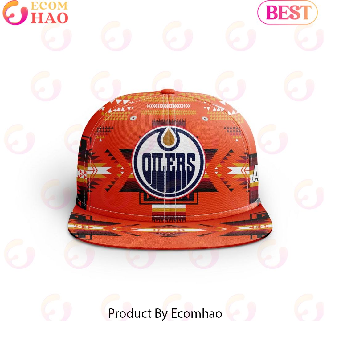 NHL Edmonton Oilers Special Snapback With Native Pattern Design Cap