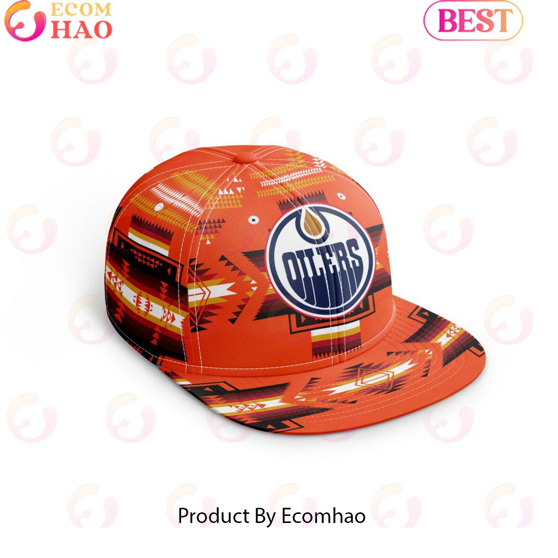 NHL Edmonton Oilers Special Snapback With Native Pattern Design Cap