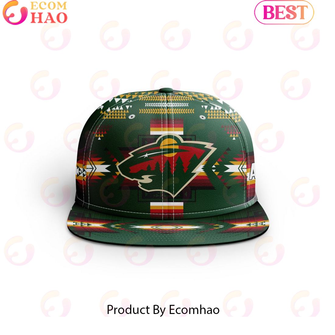 NHL Minnesota Wild Special Snapback With Native Pattern Design Cap