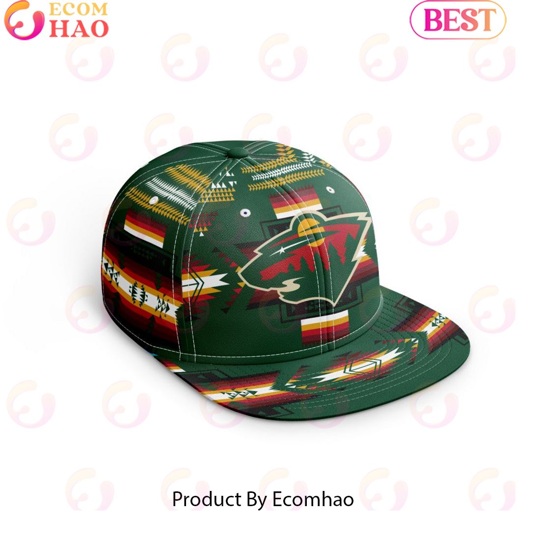 NHL Minnesota Wild Special Snapback With Native Pattern Design Cap