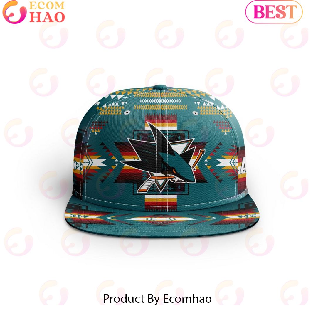 NHL San Jose Sharks Special Snapback With Native Pattern Design Cap