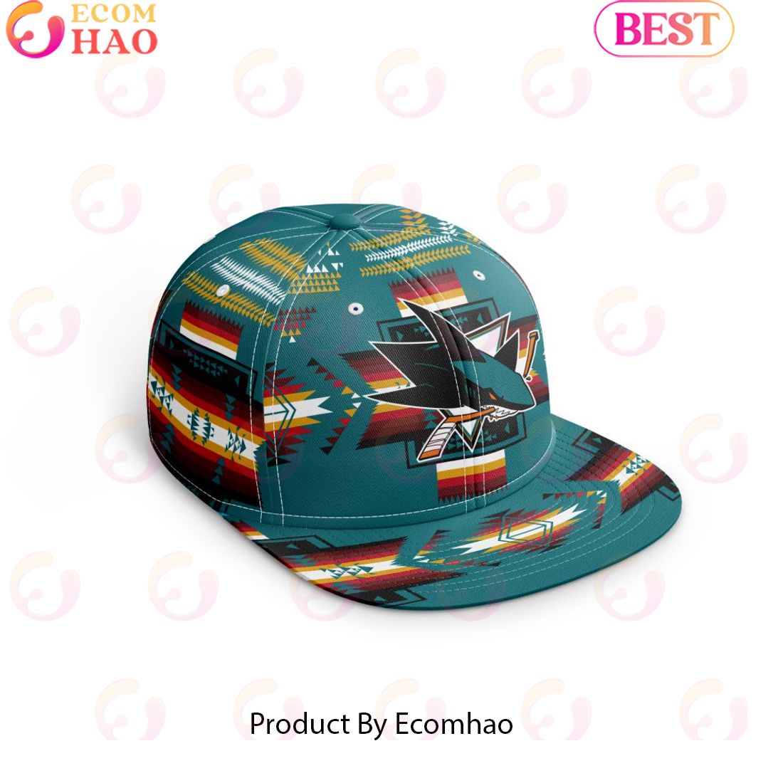 NHL San Jose Sharks Special Snapback With Native Pattern Design Cap