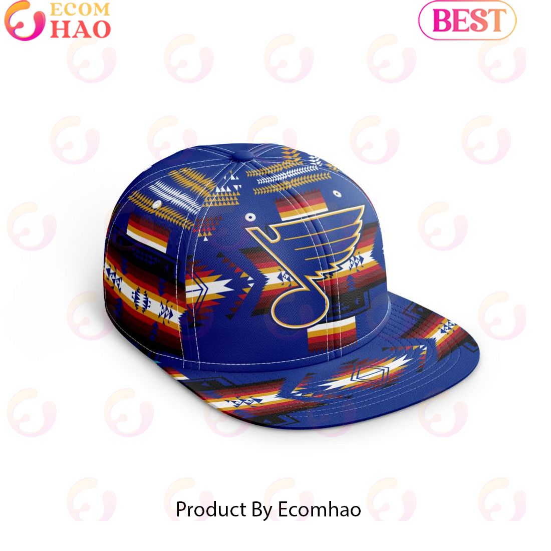 NHL St. Louis Blues Special Snapback With Native Pattern Design Cap