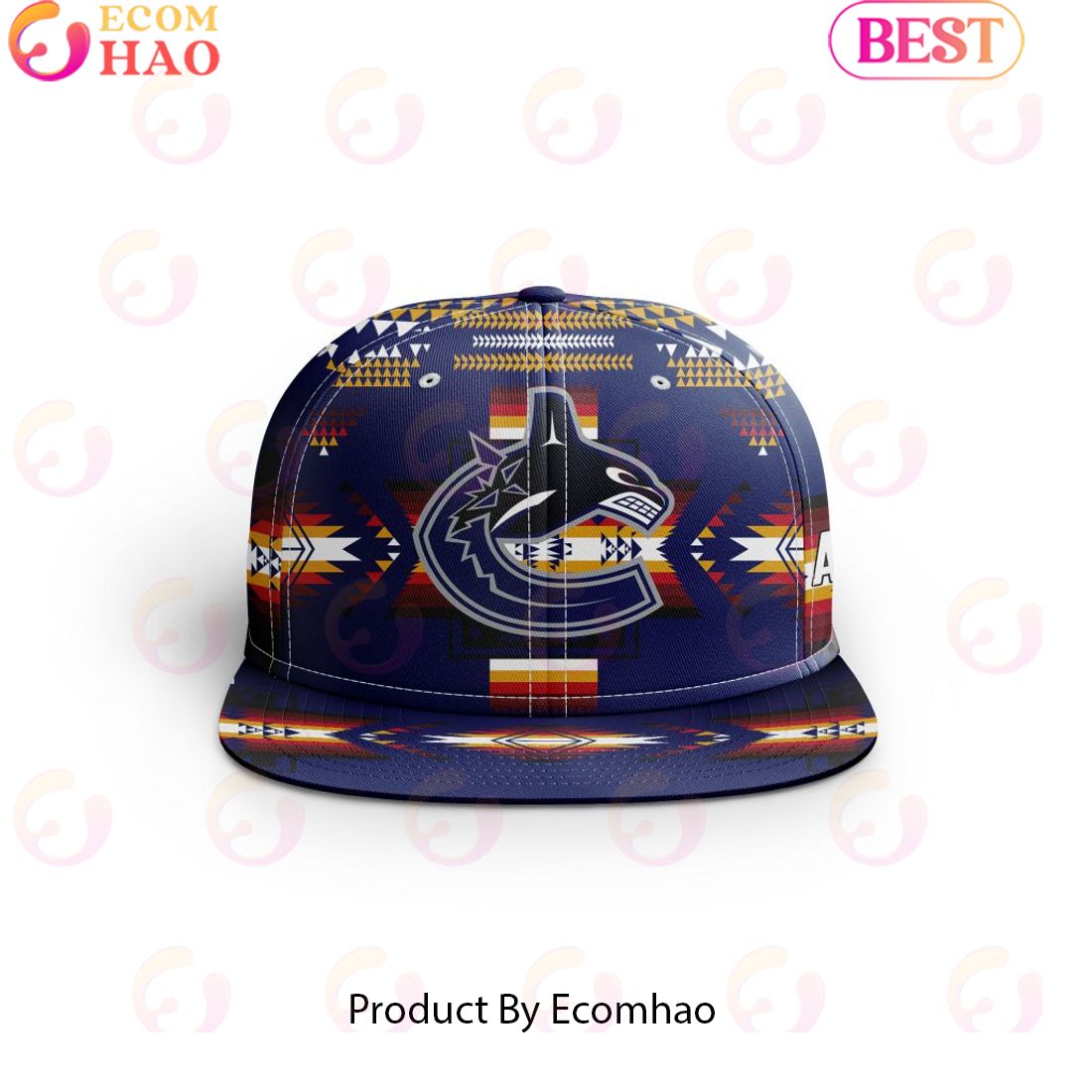 NHL Vancouver Canucks Special Snapback With Native Pattern Design Cap