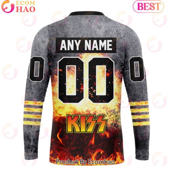 Personalized Columbus Blue Jackets Special Mix KISS Band Design 3D Hoodie