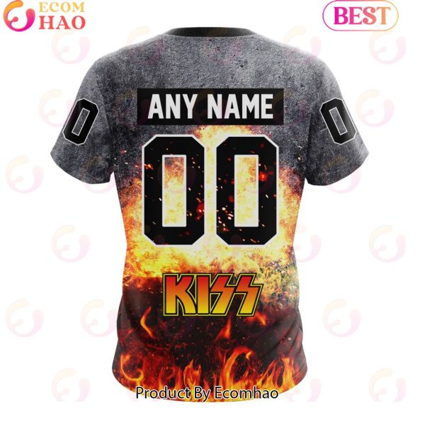 Personalized Columbus Blue Jackets Special Mix KISS Band Design 3D Hoodie