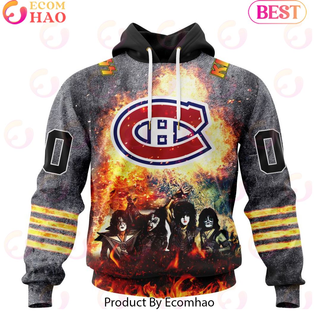 Personalized Montreal Canadiens Special Mix KISS Band Design 3D Hoodie