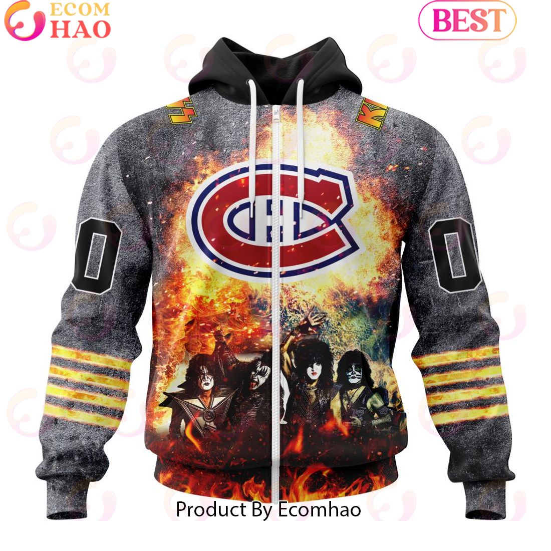 Personalized Montreal Canadiens Special Mix KISS Band Design 3D Hoodie