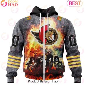 Personalized Ottawa Senators Special Mix KISS Band Design 3D Hoodie