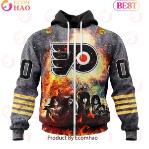 Personalized Philadelphia Flyers Special Mix KISS Band Design 3D Hoodie