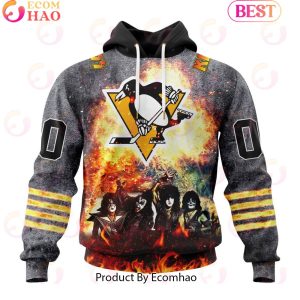 Personalized Pittsburgh Penguins Special Mix KISS Band Design 3D Hoodie