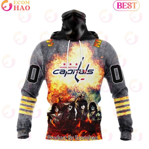 Personalized Washington Capitals Special Mix KISS Band Design 3D Hoodie