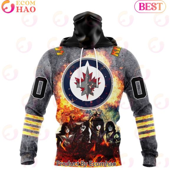 Personalized Winnipeg Jets Special Mix KISS Band Design 3D Hoodie