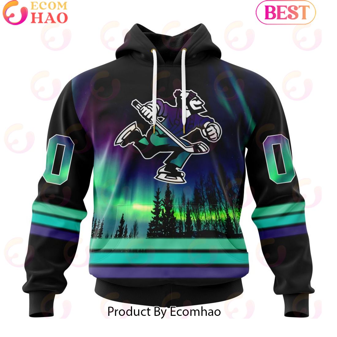 Personalized Abbotsford Canucks Special Design With Northern Lights 3D Hoodie