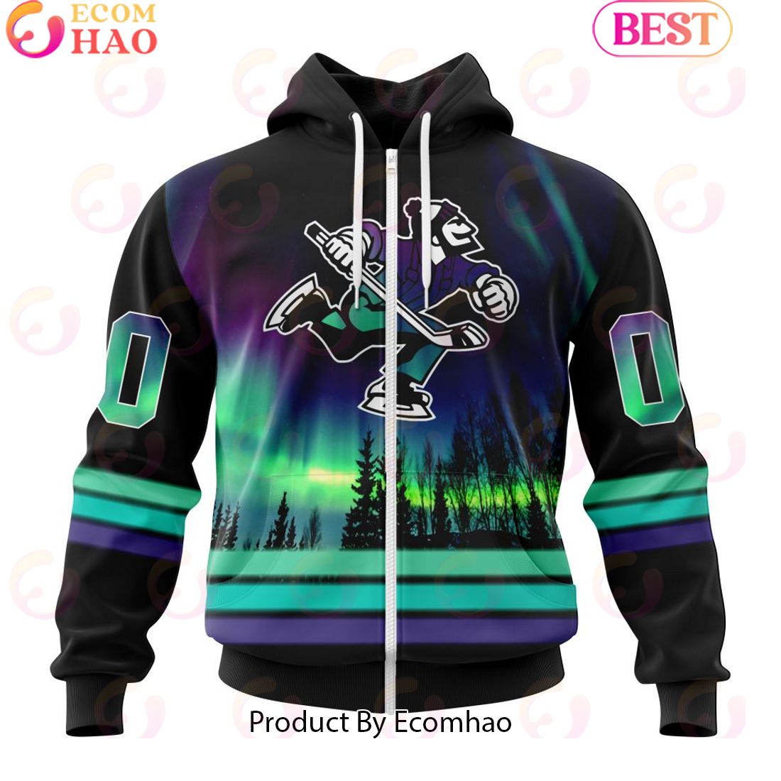 Personalized Abbotsford Canucks Special Design With Northern Lights 3D Hoodie