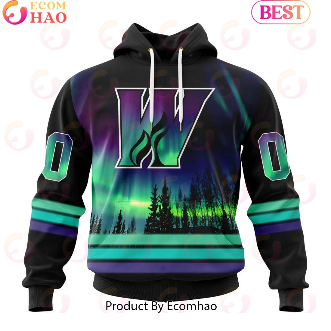 Personalized Calgary Wranglers Special Design With Northern Lights 3D Hoodie