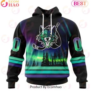 Personalized Chicago Wolves Special Design With Northern Lights 3D Hoodie