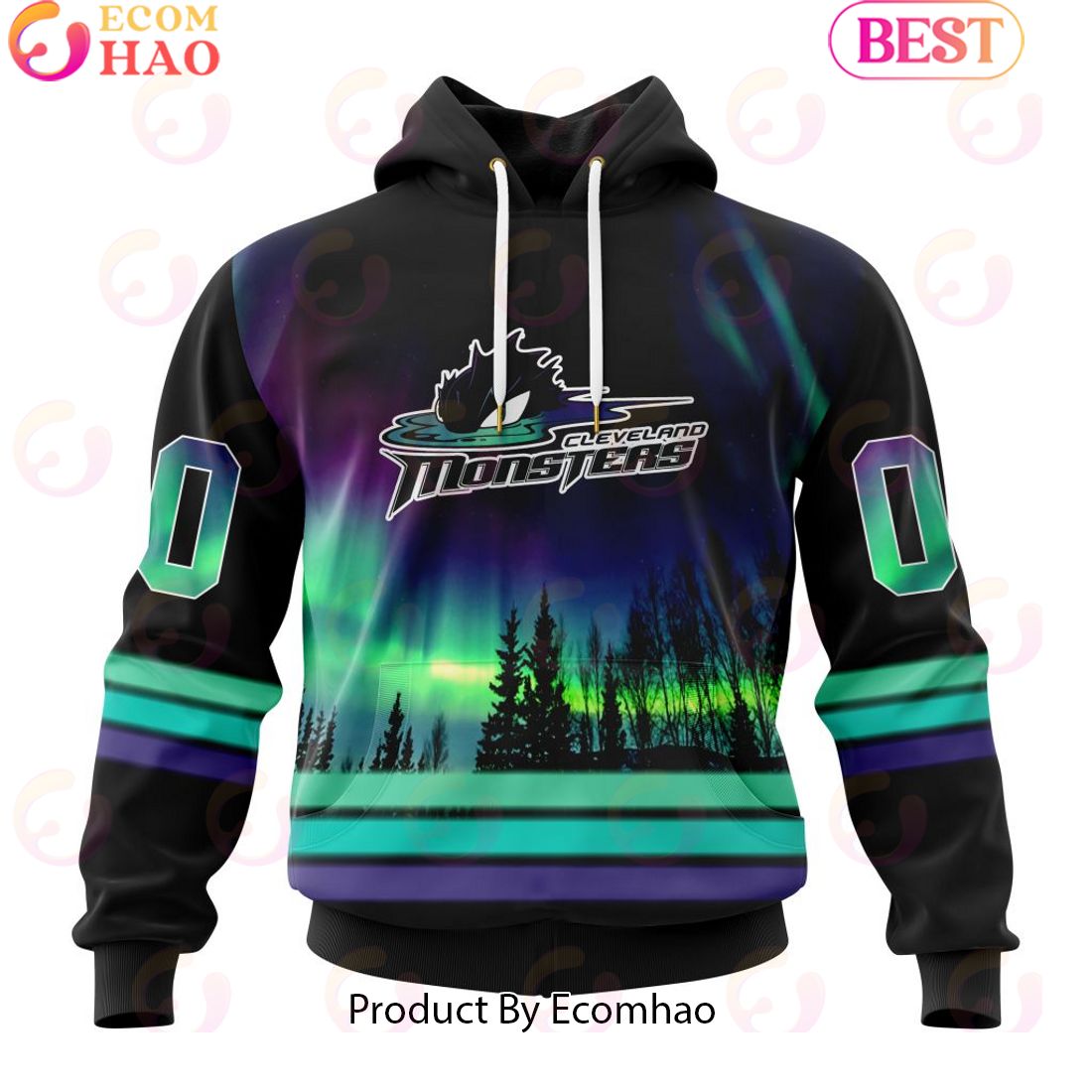 Personalized Cleveland Monsters Special Design With Northern Lights 3D Hoodie