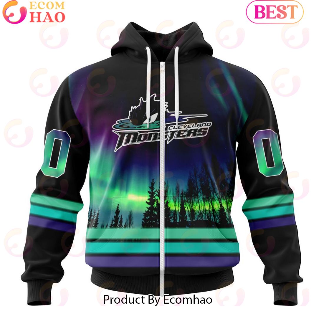 Personalized Cleveland Monsters Special Design With Northern Lights 3D Hoodie