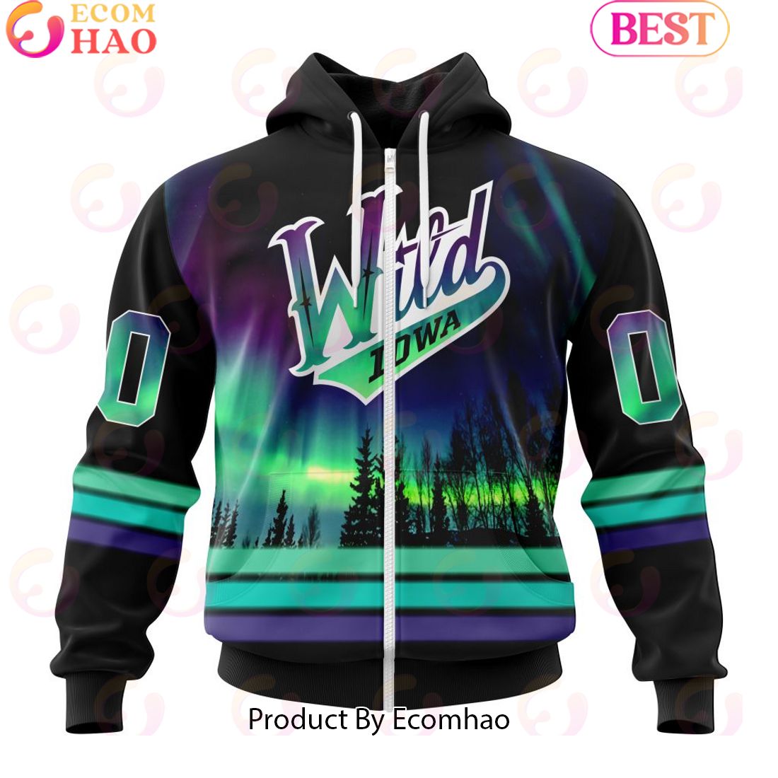 Personalized Iowa Wild Special Design With Northern Lights 3D Hoodie