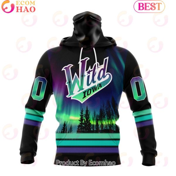Personalized Iowa Wild Special Design With Northern Lights 3D Hoodie