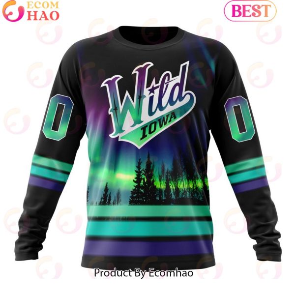 Personalized Iowa Wild Special Design With Northern Lights 3D Hoodie