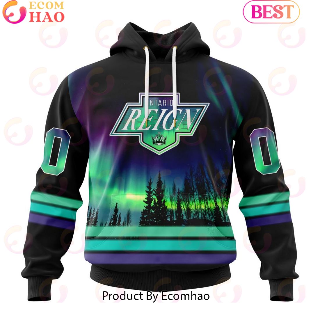 Personalized Ontario Reign Special Design With Northern Lights 3D Hoodie