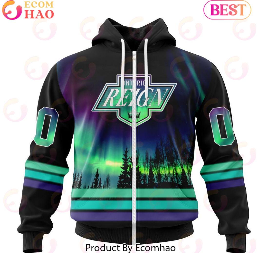 Personalized Ontario Reign Special Design With Northern Lights 3D Hoodie