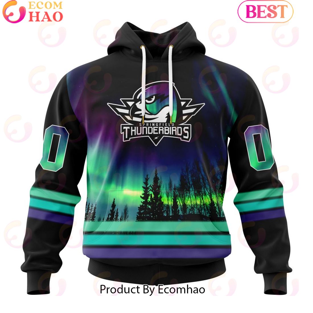 Personalized Springfield Thunderbirds Special Design With Northern Lights 3D Hoodie