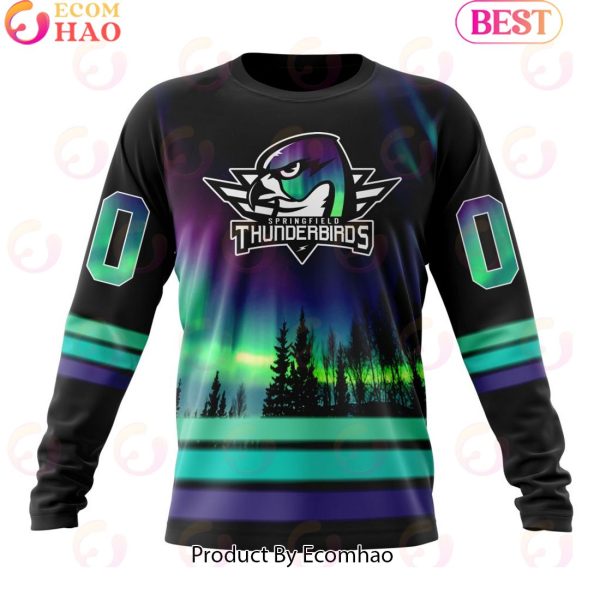 Personalized Springfield Thunderbirds Special Design With Northern Lights 3D Hoodie