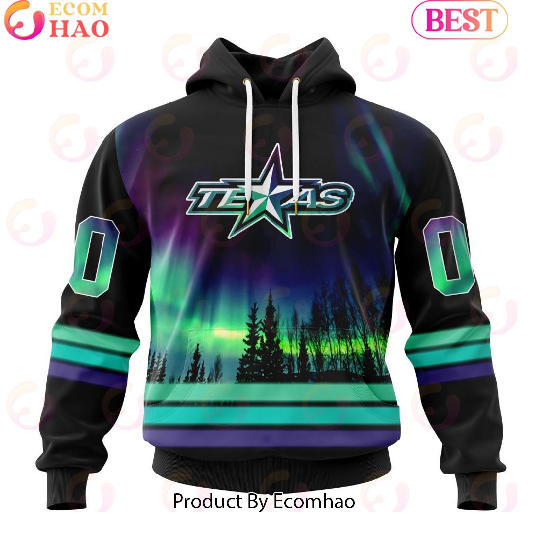 Personalized Tucson Roadrunners Special Design With Northern Lights 3D Hoodie