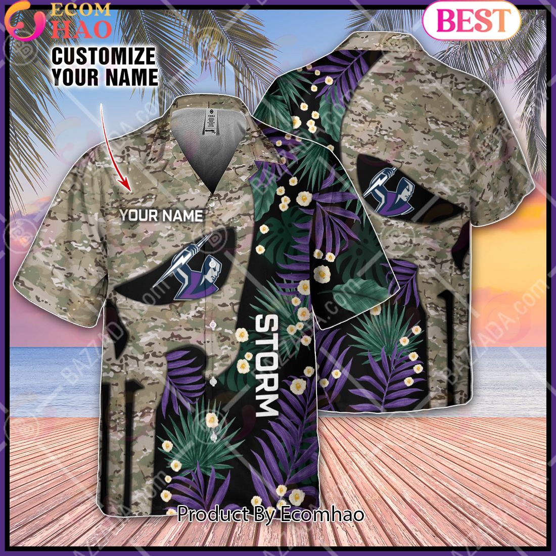 Personalized NRL Melbourne Storm Punisher Movies Design Hawaiian Shirt