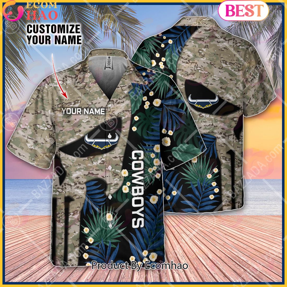 Personalized NRL North Queensland Cowboys Punisher Movies Design Hawaiian Shirt