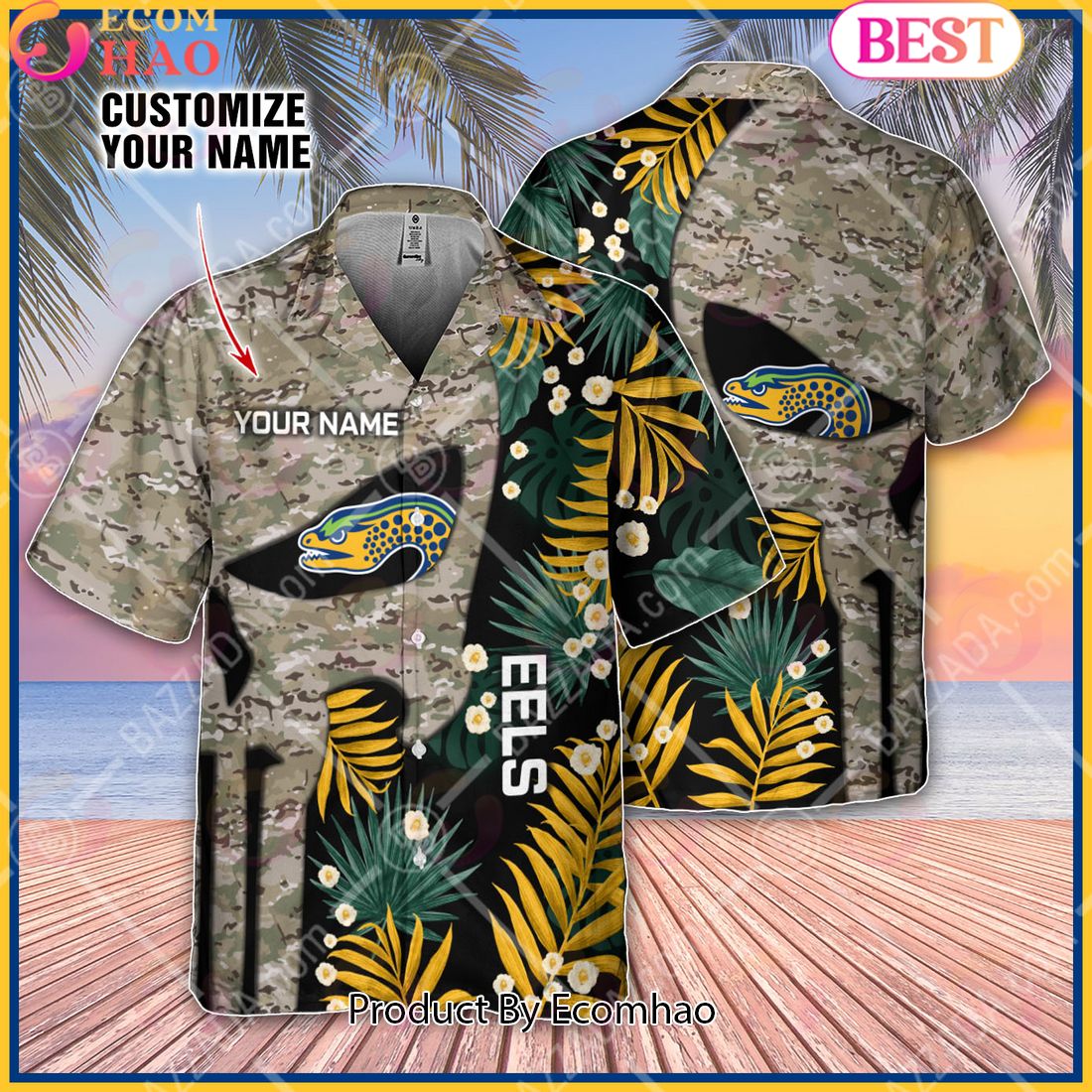 Personalized NRL Parramatta Eels Punisher Movies Design Hawaiian Shirt