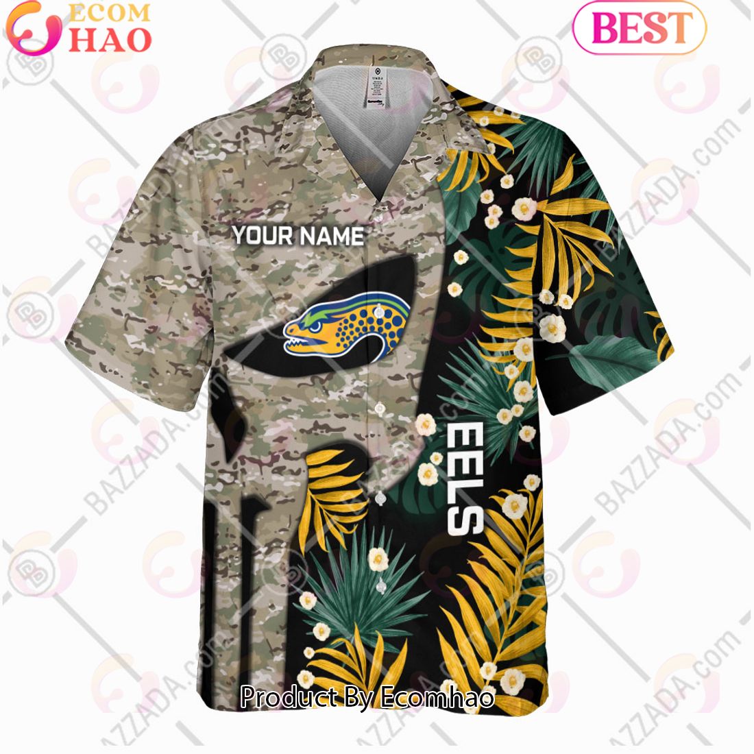 Personalized NRL Parramatta Eels Punisher Movies Design Hawaiian Shirt